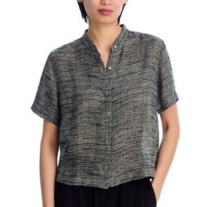 Eileen Fischer Mandarin Collar Shirt